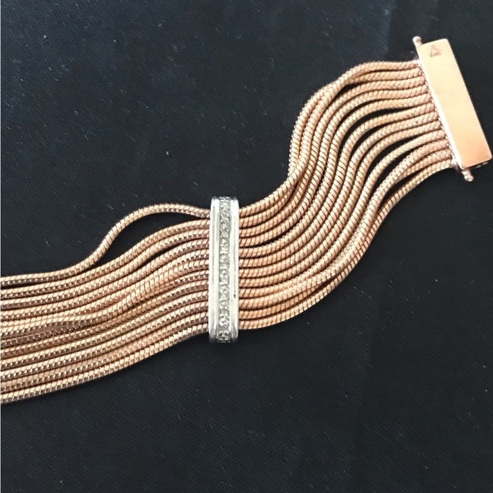 Rose tone with diamonds bracelet 925 - Picture 11 of 12